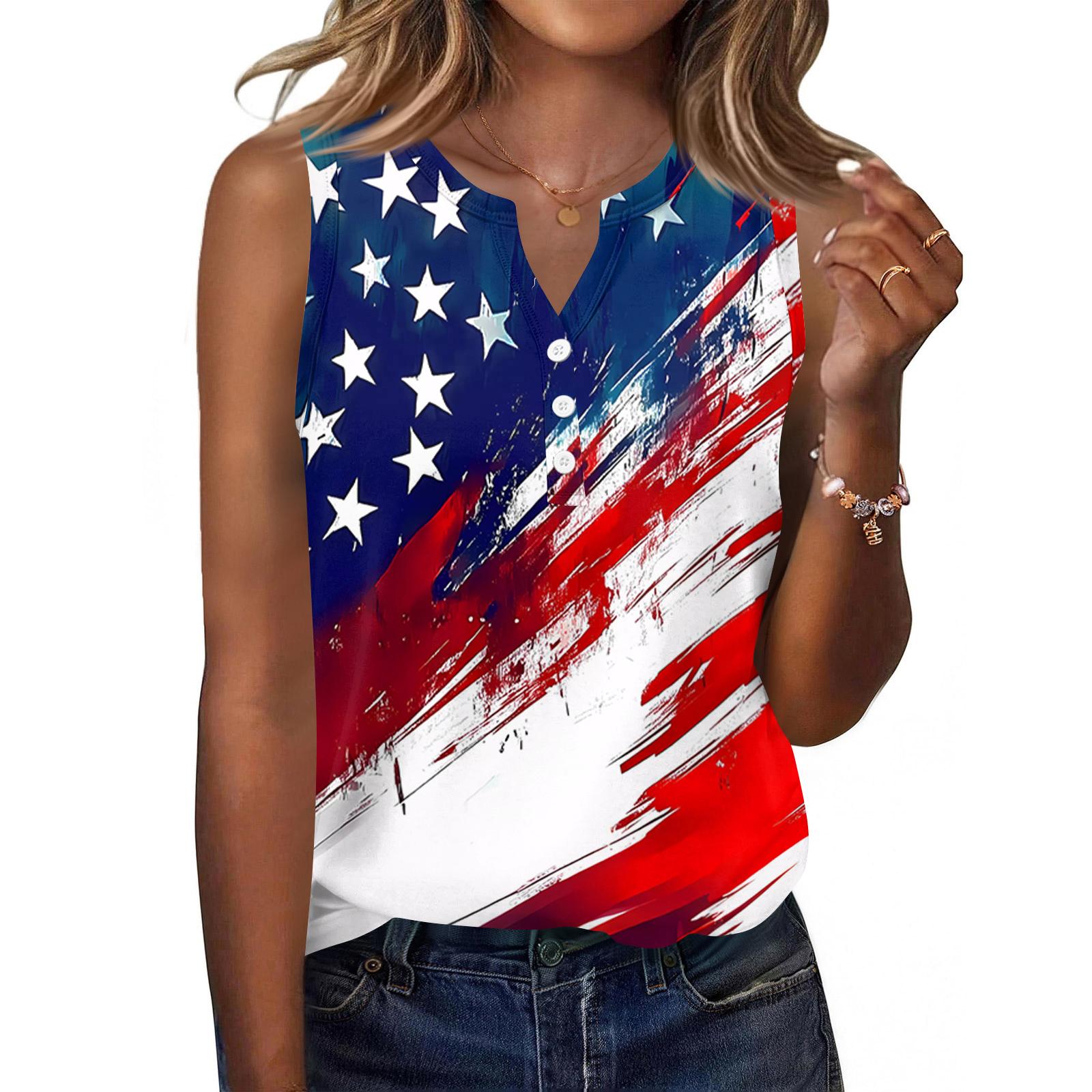 

Square Collar Tank Top Women Print Tank Tee Casual Loose Fit Sleeveless Shirt M білий