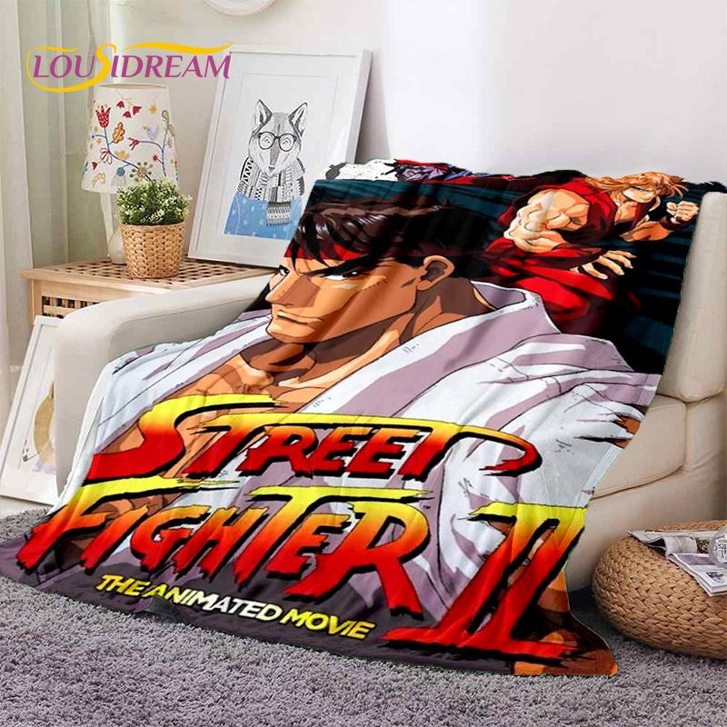 Lastest Retro Game Street Fighter SF Soft Blankets,Keep Warm Throw Blanket Comfortable Blanket for Picnic Beds Sofa Home Bedroom