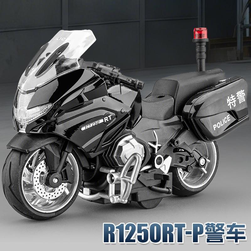 1:14 R1250Rt-P Polizeiauto Diecast Motorradmodell Spielzeug Replika Mit Sound & Licht Geburtstagsgeschenk Weihnachtsgeschenke Sammlerstück Fahrrad