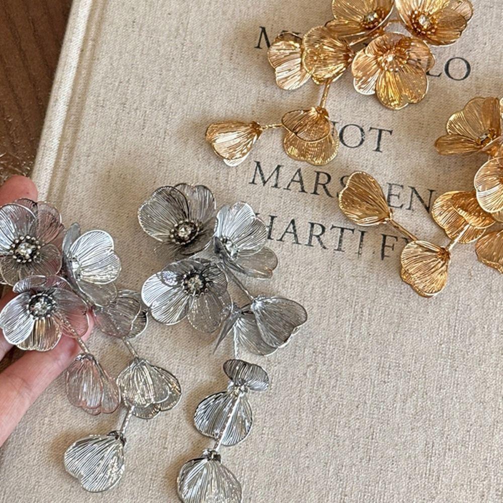 Übertriebene Damenohrringe Temperament Ohrstecker Große Blume Lange Quastenohrringe Schmuckgeschenke