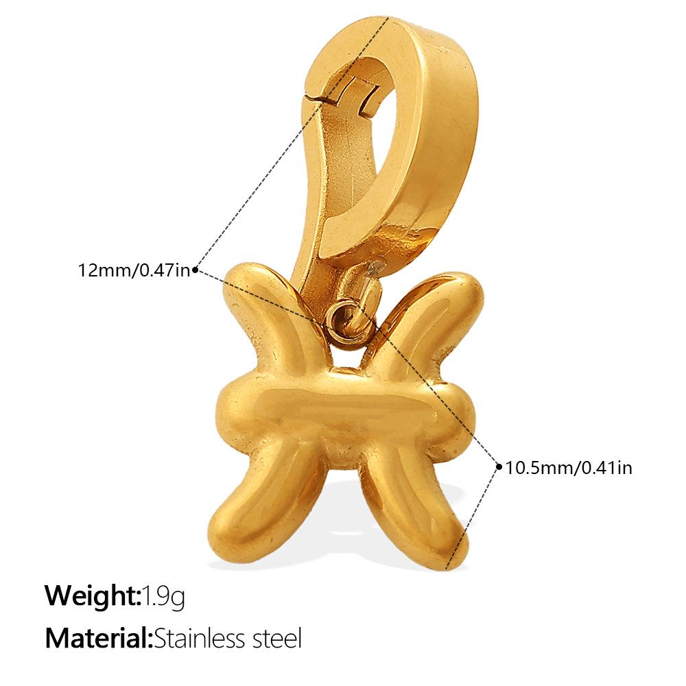 Summer Seaside Vacation Wind Golden Twelve Constellations Bikini Buckle Pendant Gold-plated DIY Accessories