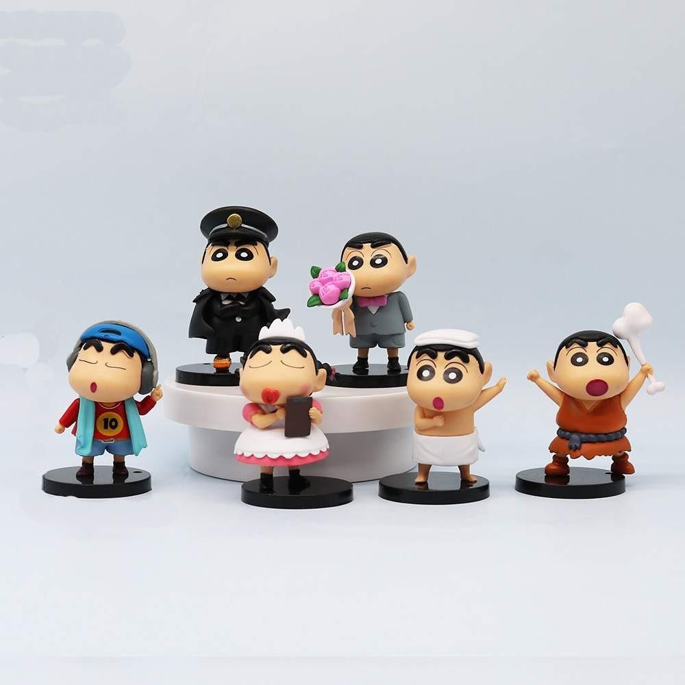 Niedliche Anime Crayon Shin-chan PVC Actionfigur Modell Auto Dekoration 8,5 cm