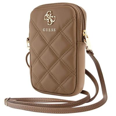 Guess Zip Quilted 4G Brown Handbag