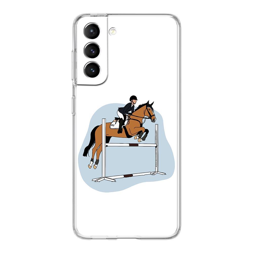 Animal Galloping Horse Girl Drawing Phone Case For Samsung Galaxy S24 S23 S22 S20 Ultra S21 FE 5G S10 S9 Plus S10E S8 Soft Cover
