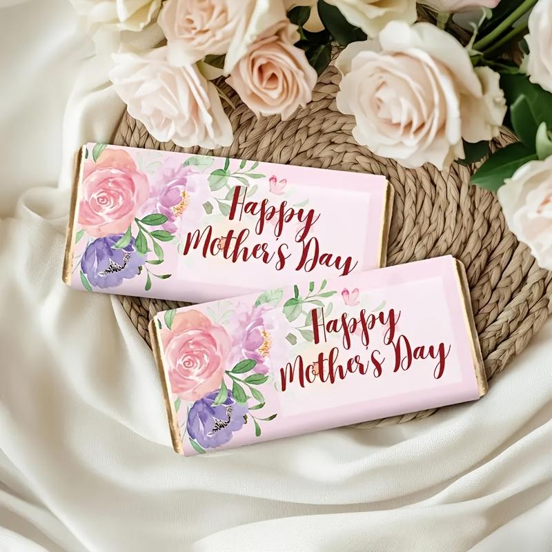 10pcs Happy Mother's Day Candy Chocolate Label Wrappers Stickers, Self-adhesive Design Chocolate Stickers for Birthdays Gifts