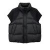 American stand-up collar knitted sleeves spliced vest women, autumn and winter new loose and thin versatile half-sleeved women's clothing, coat