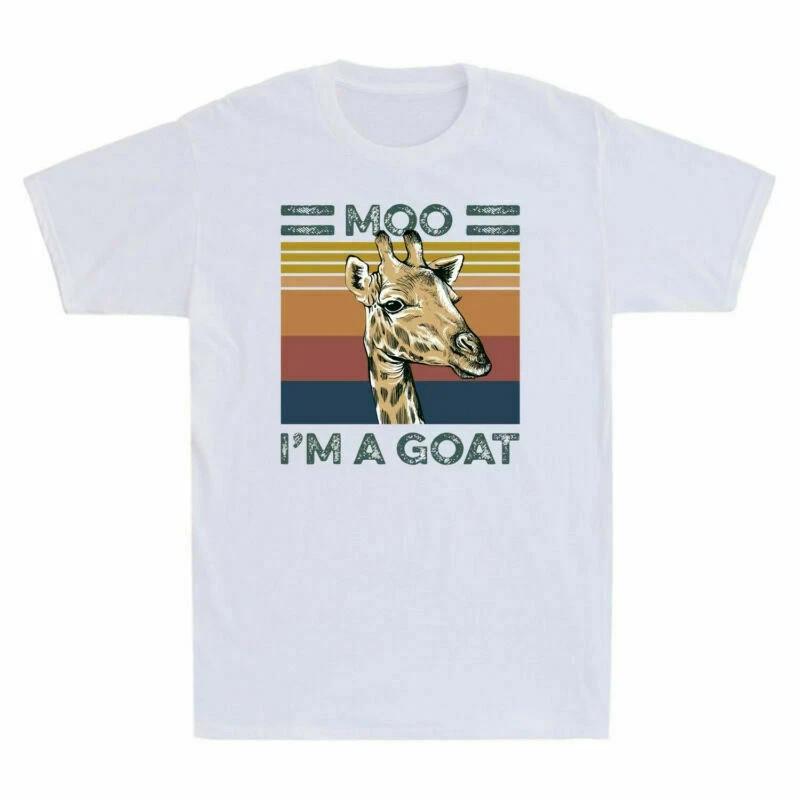 Giraffe Moo I'm A Goat Funny Aniamal Short Sleeve T Shirt Cotton U85