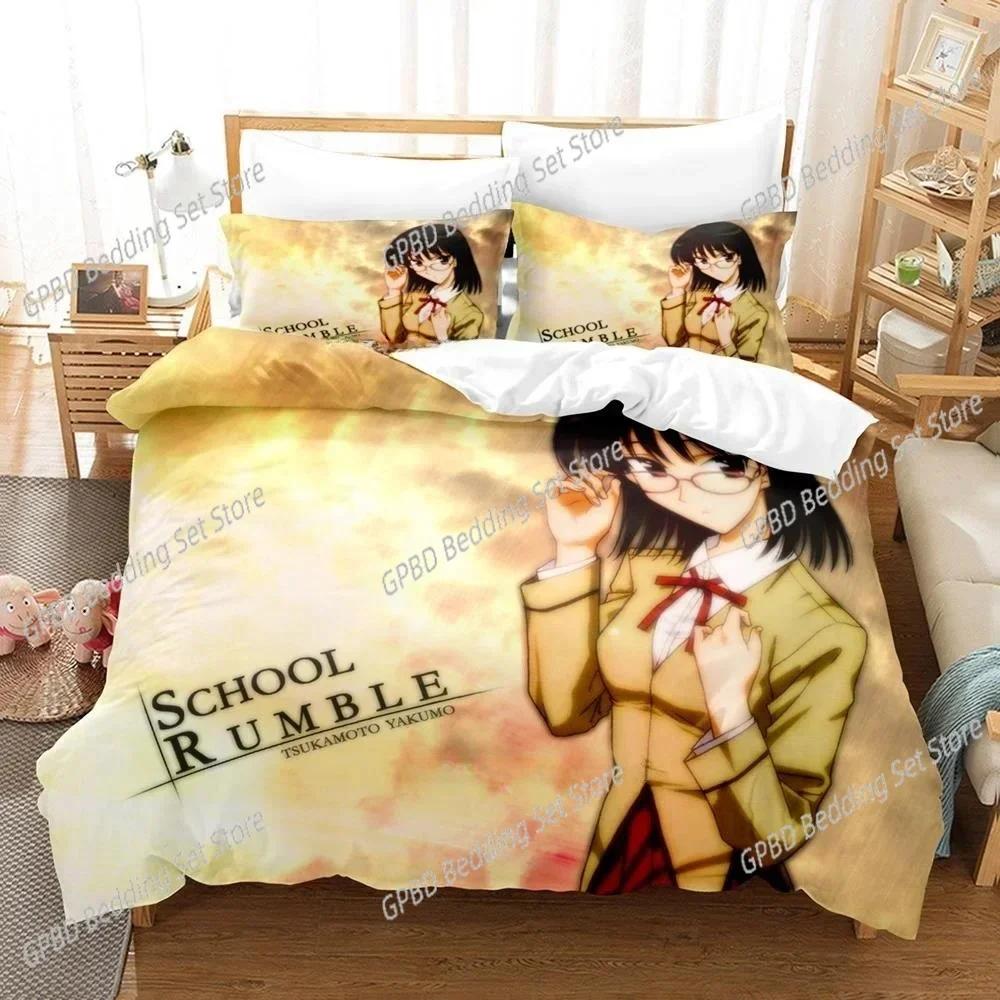 Luxury New 3D Print Anime School Rumble Bedding Set Single Twin Full Queen King Size Bed Set Bedroom Duvetcover Sets Home