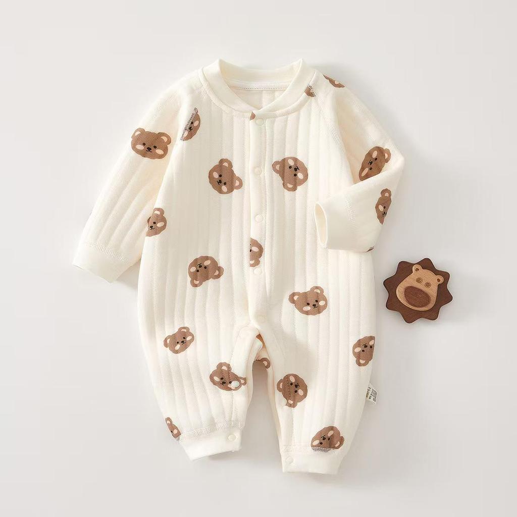 A-Class Pure Cotton Baby Jumpsuit - Warm, Long Sleeve Romper for Autumn/Winter for Newborns