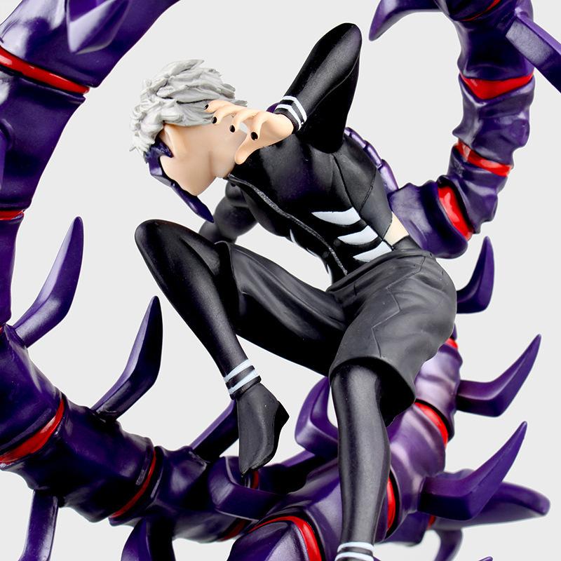 28cm Tokyo Ghoul Half-Kakuja Centipede Form Kaneki Ken Action Figure White Hair Awakened One-Eyed Ghoul Statue Anime Toy Gift