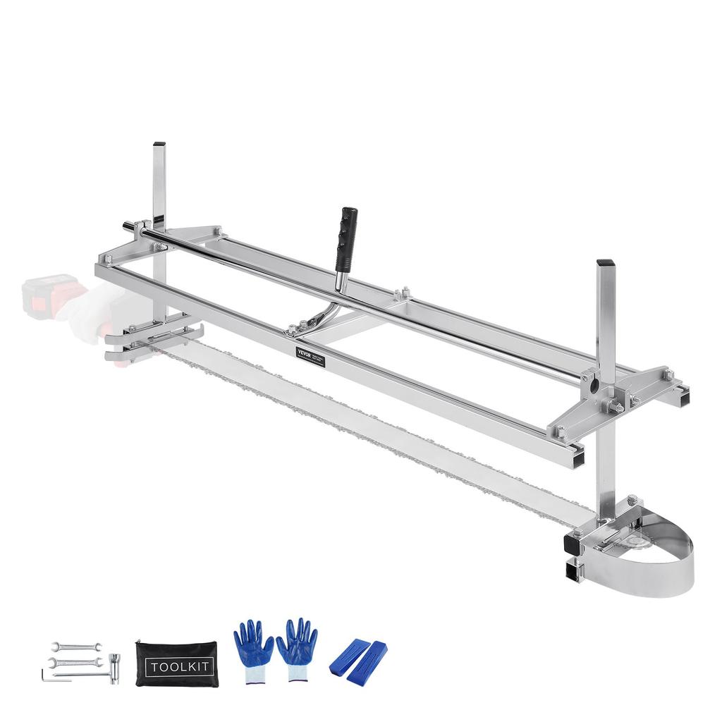 VEVOR Chainsaw Mill, Portable Sawmill 36 Cm-122 Cm Guide Bar, Galvanized Steel Chainsaw Planking Mill with 0.5 Cm-30 Cm Cutting Thickness