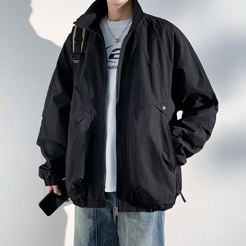 Men's Vintage American Style Stand-Collar Windbreaker Jacket