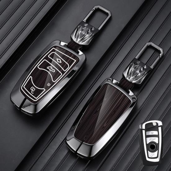 Aluminum Alloy Leather Car Key Case Cover For BMW F10 F15 X3 X4 X5 3 4 5 6 7 M5