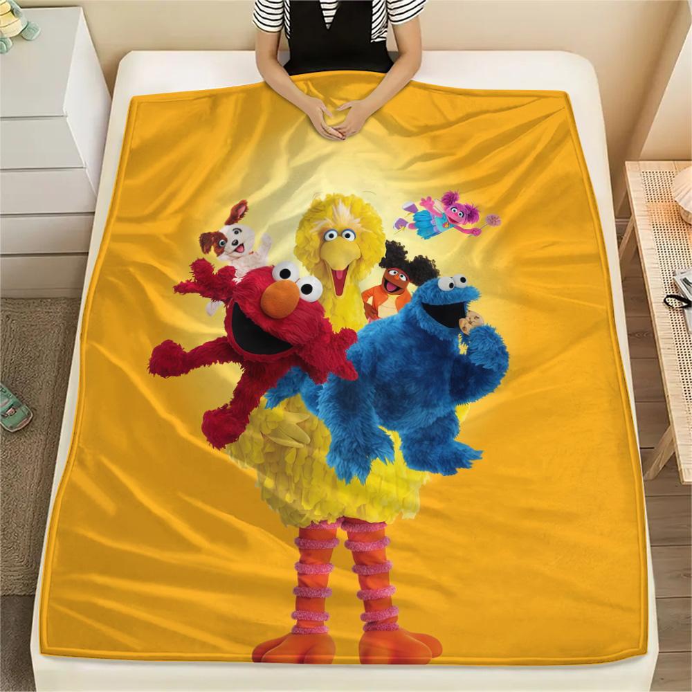 Sesame Street2 Flannel Blanket, High quality Comfortable for All Seasons, Home Decor, Warmth and Comfort
