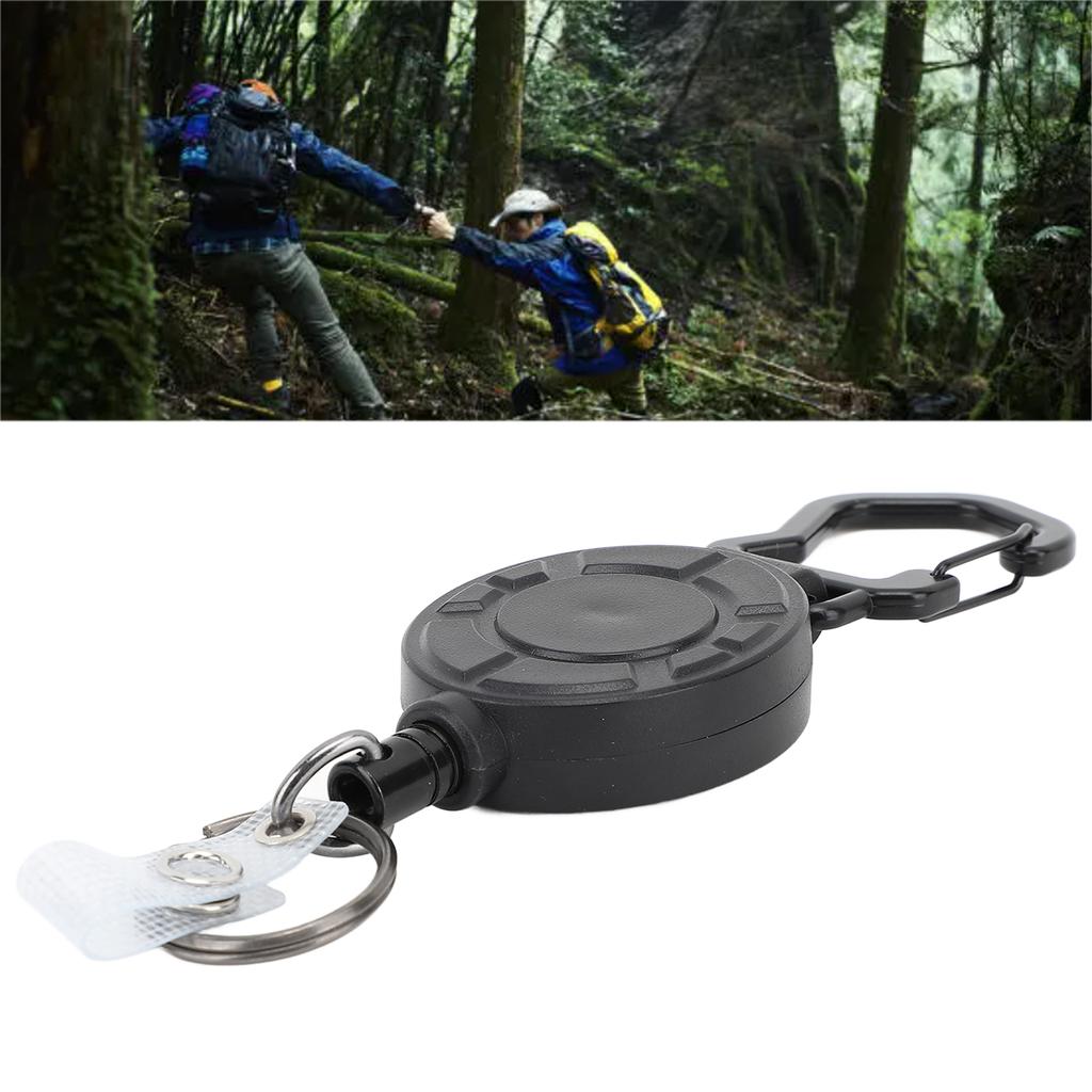 Retractable Keychain Heavy Duty 80cm Stainless Steel Wire Magnetic Retractable ID Badge Holder