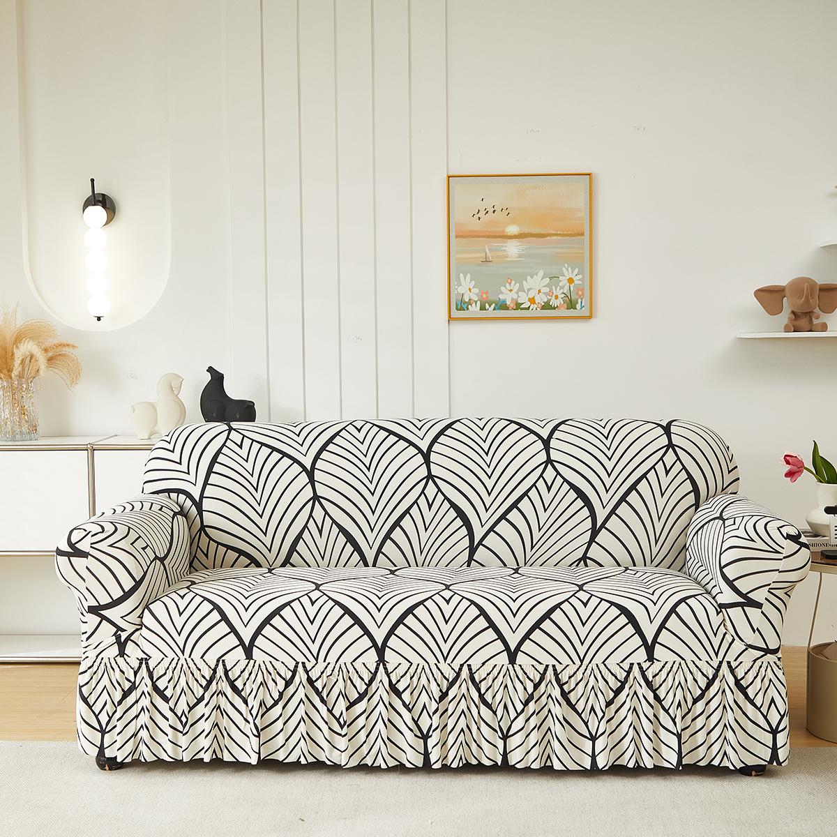 

1 шт. Принтований чохол на диван зі спідницею, еластичний, протиковзкий. Простий, сучасний, всесезонний, пило- та котозахищений. Висувний, миючий, міцний. 1-Seater