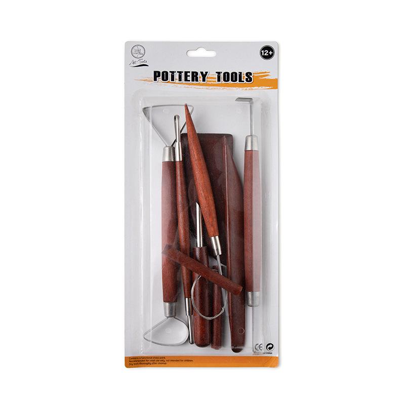 8-Piece Ceramic Pottery Tool Set: Trimming, Carving, Knife, Punch, Needle, Flat Wire, Clay Sculpting Tools