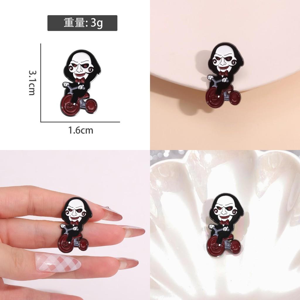 Creative Halloween Series Brooch Featuring Terrifying Cartoon Character Designs And Dark Metal Accents For Collectors And Fans