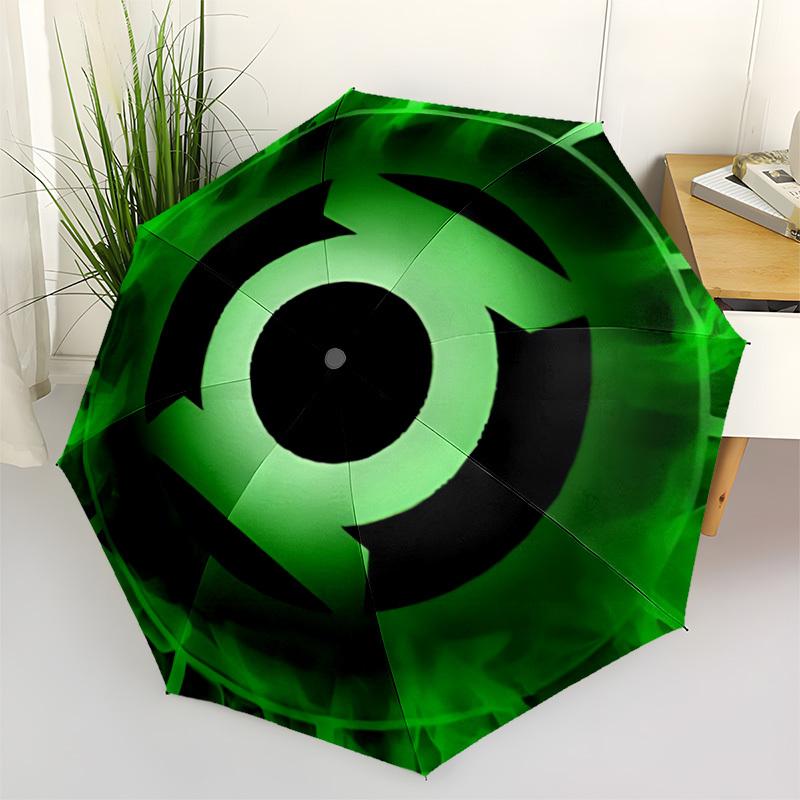 1pc Green Lantern Symbol Umbrella - Automatic Open Compact Travel Umbrella with 66-Rib Durable Frame yy251021109