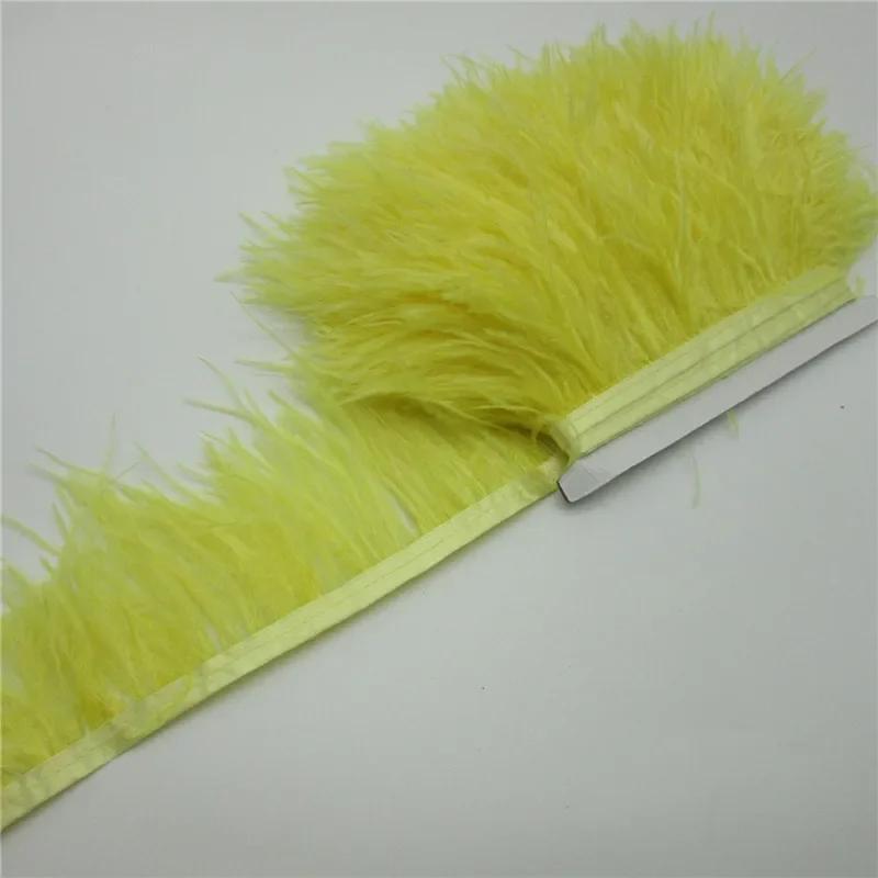 Feather1Meter Fluffy White Ostrich Feathers Trim Fringe 8-10cm Feather Ribbon for Wedding Party Sewing Dress Clothing Decoration Crafts