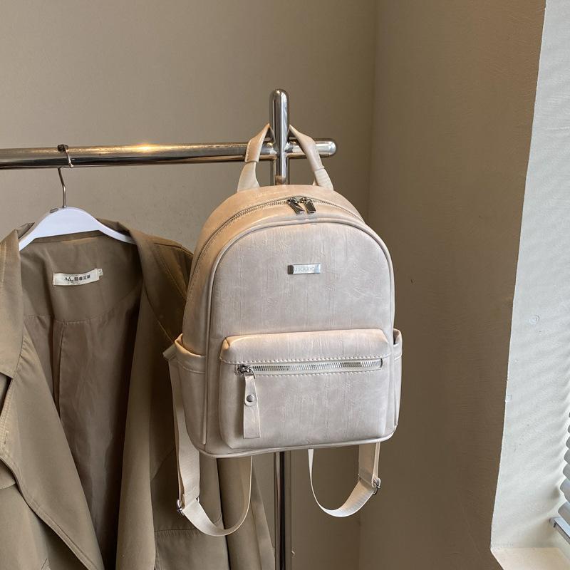 

Custom backpack 2025 new college student school bag for work commuter backpack large capacity women s backpack бежевый