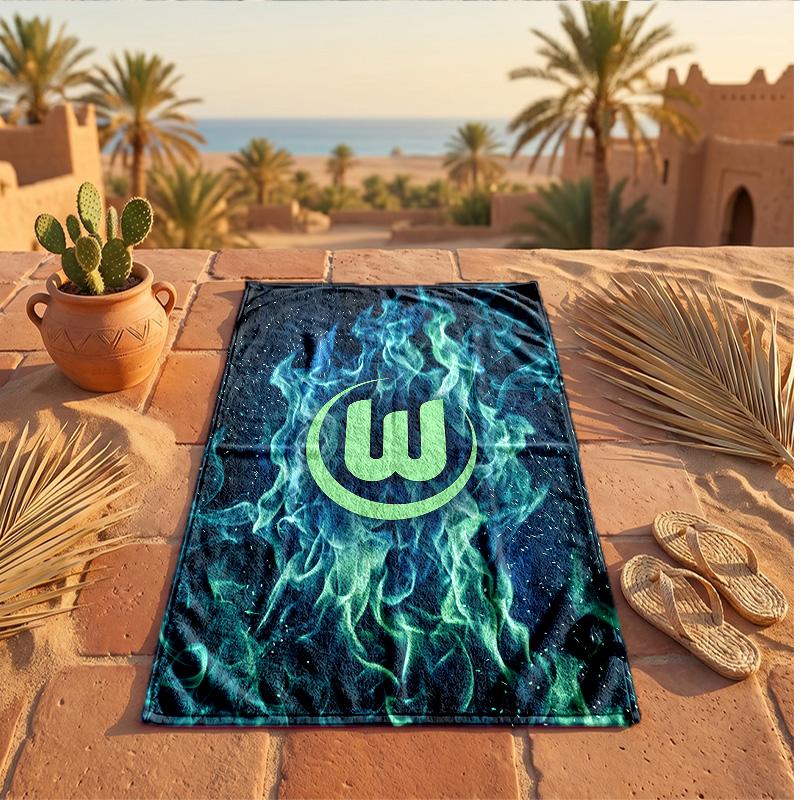 VfL Wolfsburg FC Print Microfiber Beach Towel Quick Dry Absorbent Large Towel For Beach Swimming Travel