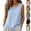 Canottiere Casual da Donna in Cotone e Lino Senza Maniche
