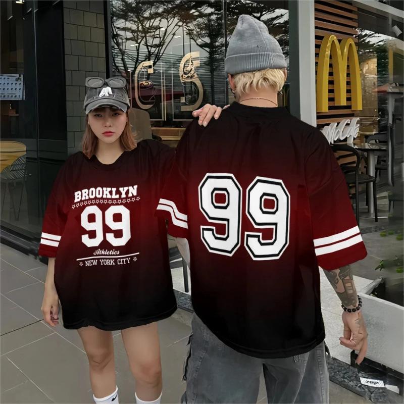 Unisex Casual Loose Fit American High Street Basketball Jersey T-shirt