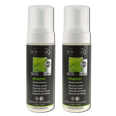 Logona Bio Ginkgo & Koffein Rasierschaum für Männer, 150ml, 2 Stück
