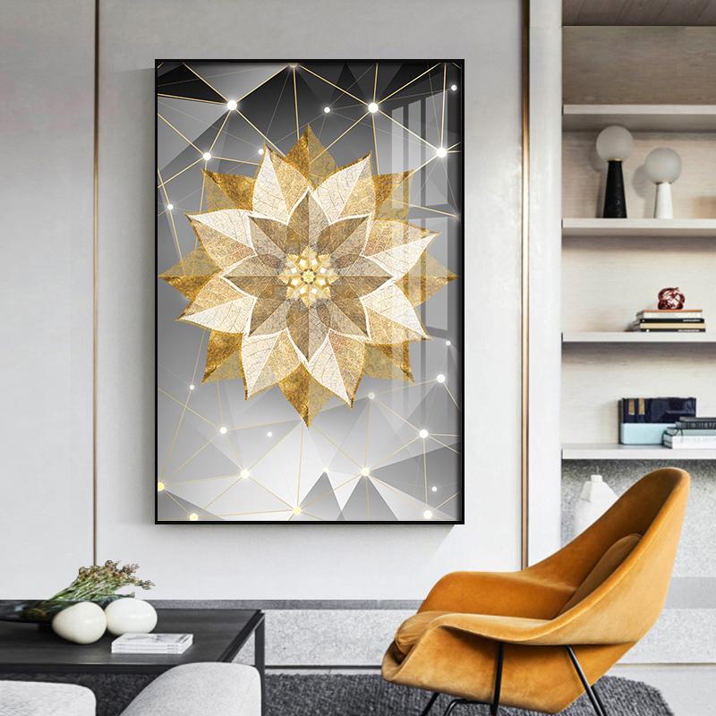 Home Decor Interior Luxury Modern Painting Gold Decoration Canvas Deer Pictures On Wall Loft Frameless Poster Room Decor No Frame