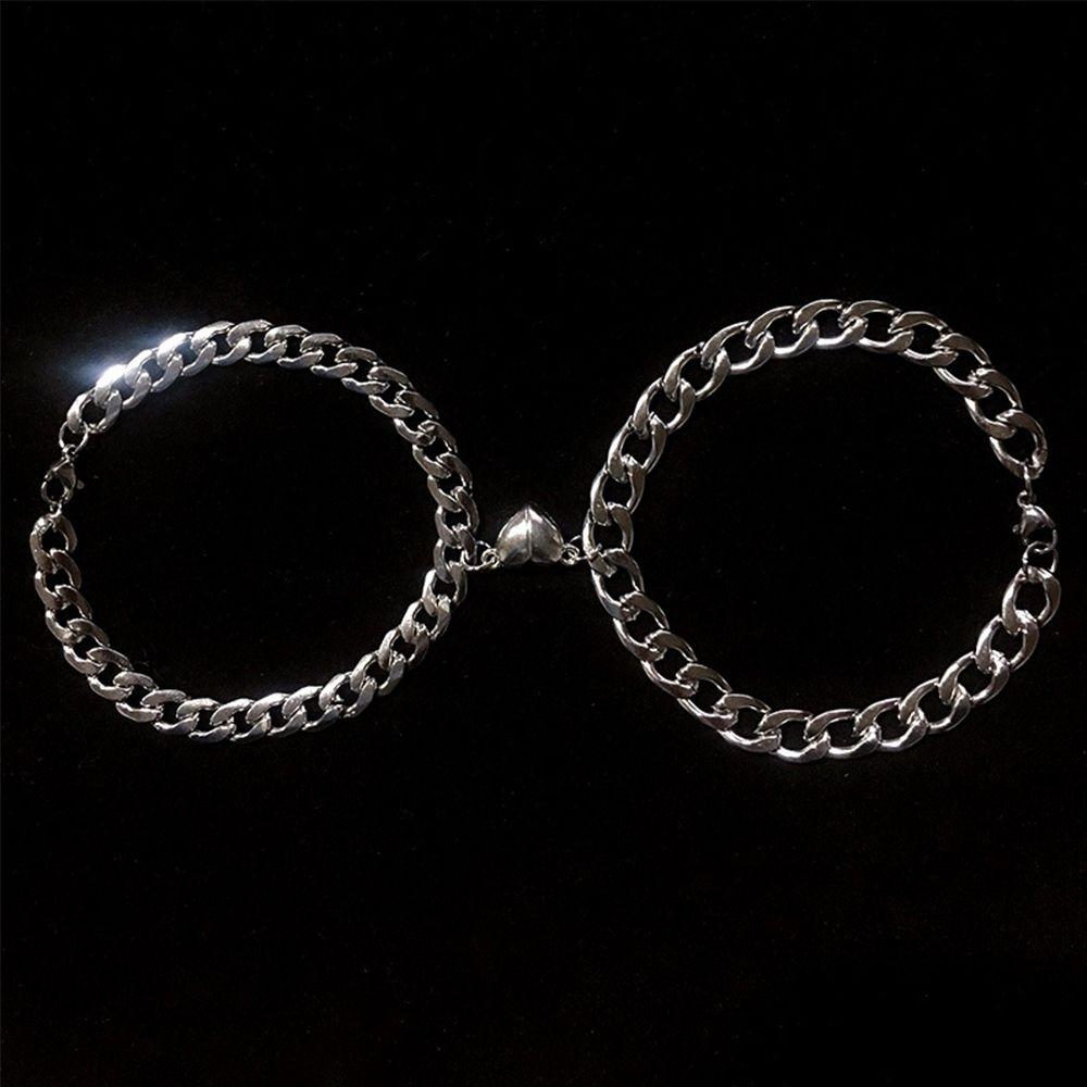 

Подарки Женский мужской шарм Сердце в форме нержавеющей стали Пары Браслеты Магнит Притяжение Браслет