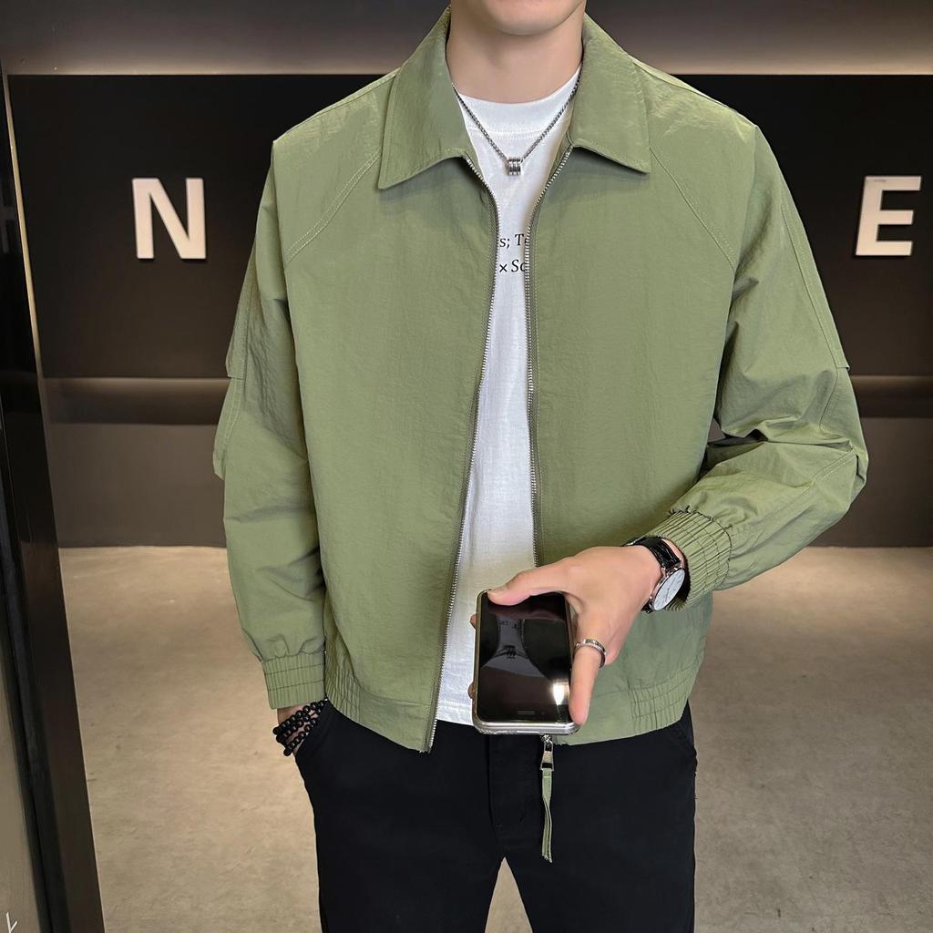 Men's Fashionable Solid Color Lapel Jacket - 2026 Spring New Arrival Trendy Coat