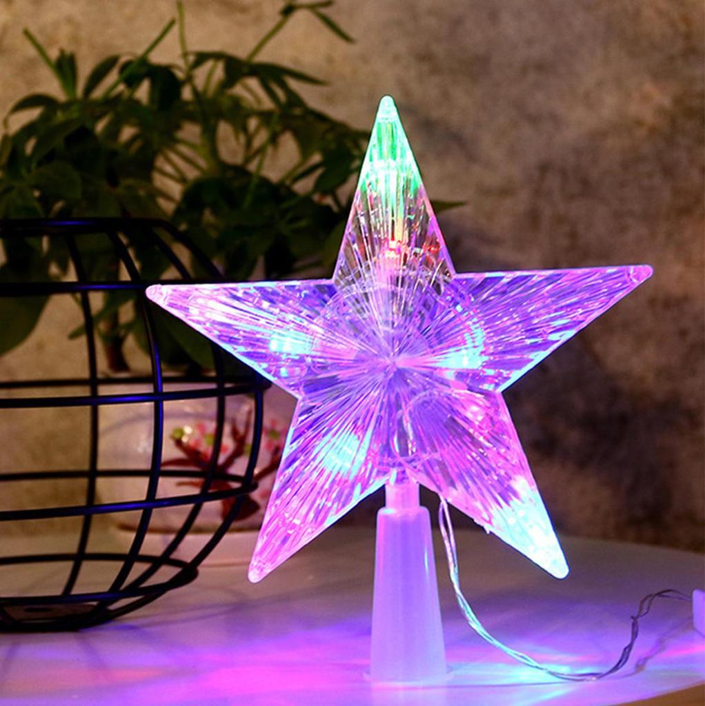 Christmas Tree Top Lights Led Lighted Star EU Plug For Party Stars Decorations Multicolor Topper Outdoor 220v Ornament