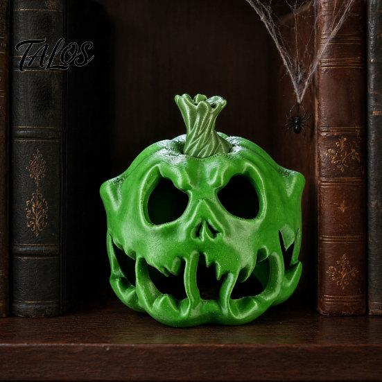 Halloween Table Centerpiece 3D Printed Skull Pumpkin Candle Holder, Hollow Design Ornament Figurine, Multifunctional Ambient Lampshade for Party