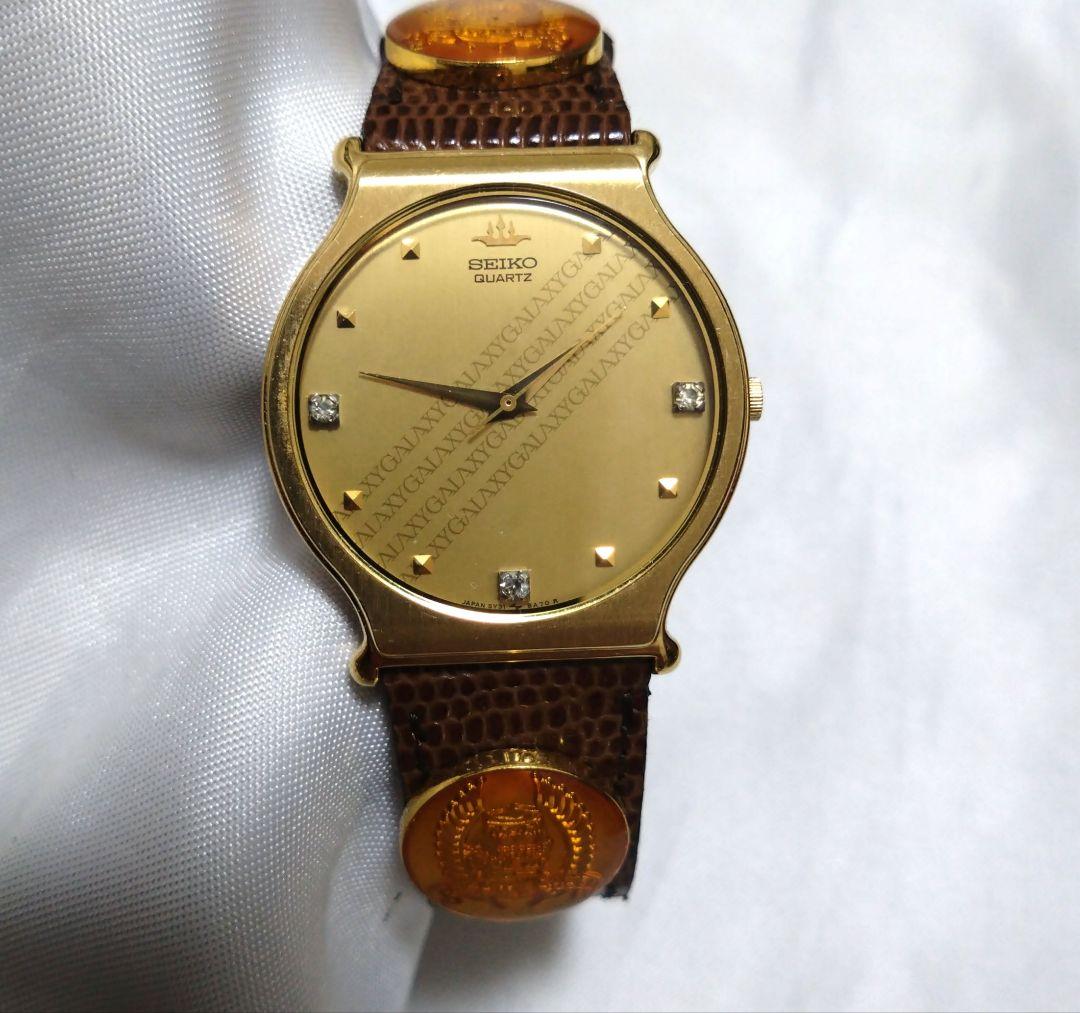 

[USED] Extremely rare SEIKO 3P diamond watch with alternate dial and strap. Genuine battery.