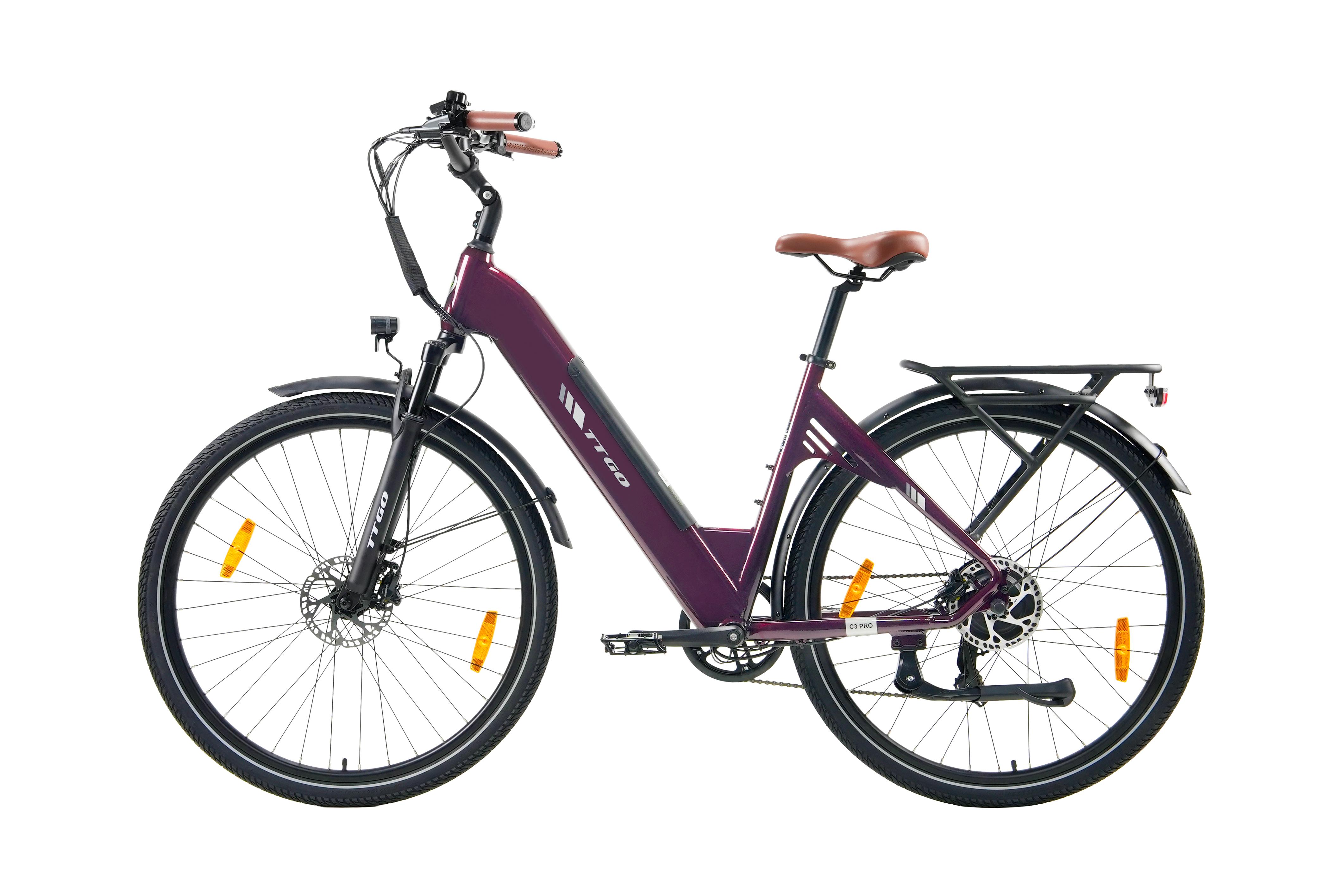 Eco Ride Ttgo C3 Pro City Elektrofahrrad 250W Bafang Motor 36V20Ah Akku 28 Zoll Reifen Maximale Reichweite 80–120 Km Shimano 7-Gang Rot