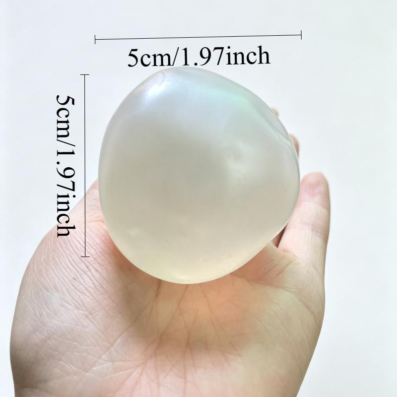 Soft Moldable Squishy White Pearl Squeeze Toy No Rebound Sticky Stress Relief Fidget Toys Creative Simulation Anti-anxiety Toys