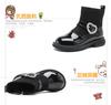 Simple and versatile warm leather boots with fleece for girls