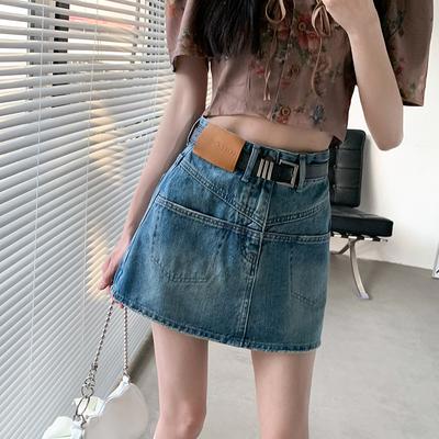 Pantaloni scurți de vară din denim pentru femei În vară Noi cu talie înaltă, subțiere, largi, cu picior lat, fustă pantalon A-line