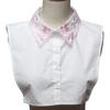 Elegant White Fake Collar Women Embroidery Detachable Collar Fake Women Vintage Cotton Ladies False Blouse Collar Half Shirt