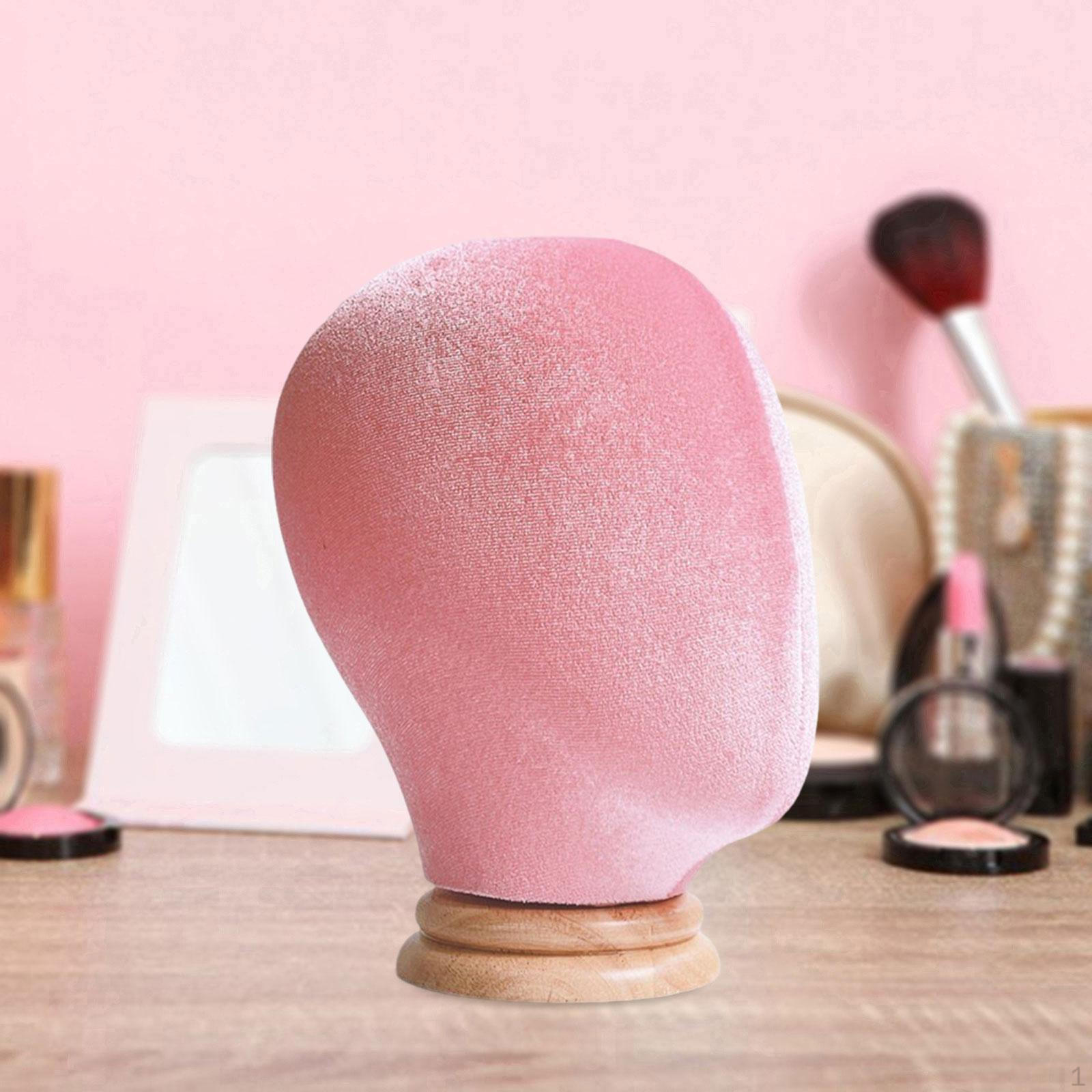 

Підставка для шиньона для перуки Дисплей Голова Стелаж для навушників Стильний манекен Капелюх рожевий