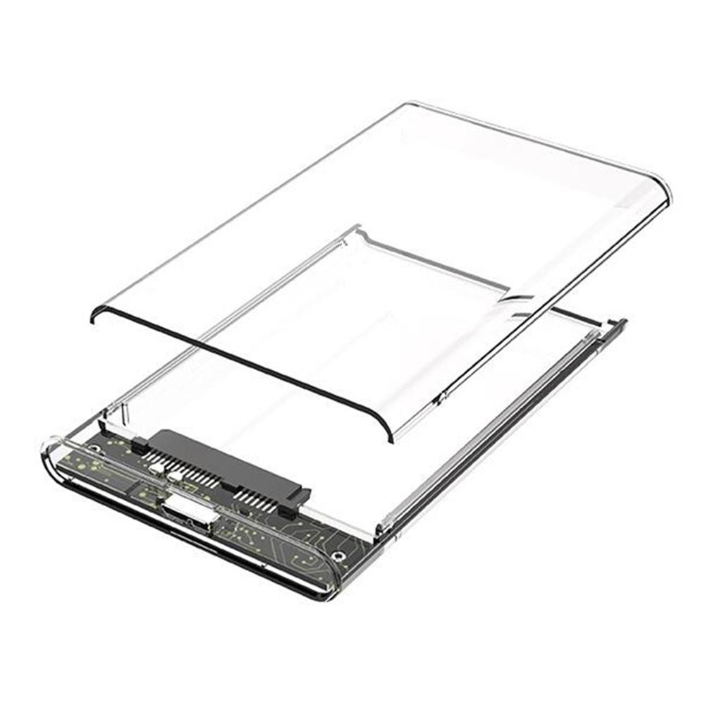 Hard Drive Enclosure 2.5-inch SATA Mobile Hard Disk Case External Clear HDD SSD