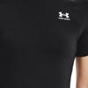 Under Armour Solid Color Brand Logo Print Round Neck Slim Fit Short Sleeve T-Shirt Women tops Black 1365460-001