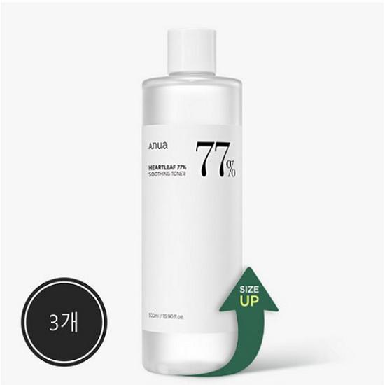 

Anua Houttuynia cordata 77% успокаивающий тоник 500 мл гипоаллергенный увлажняющий тоник большой емкости, 500 мл, 3 упаковки