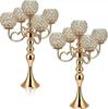 European Retro 5-Head Candlestick Centerpiece - Luxury Candlelight Dinner Decoration for Wedding and Home.