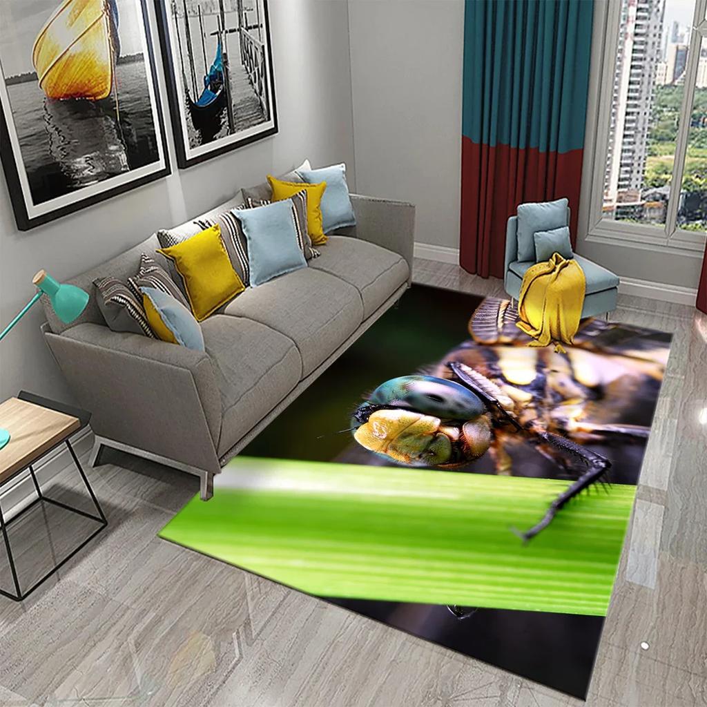 3D Natur-Thema Teppich Eingangstür Fußmatte Wald Insekt Pflanze Rutschfeste Fußmatte Wohnzimmer Schlafzimmer Badezimmer Heimdekoration