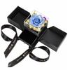 Eternal Flower Acrylic Drawer Rigid Jewelry Packaging Box with Square Design and Embossing for Valentine's Day High-End Gift