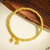 Metal Golden Bead Bracelet Stylish Bangles For Women  Golden Chain Bracelets Daily Party Lucky Jewelry Accessories