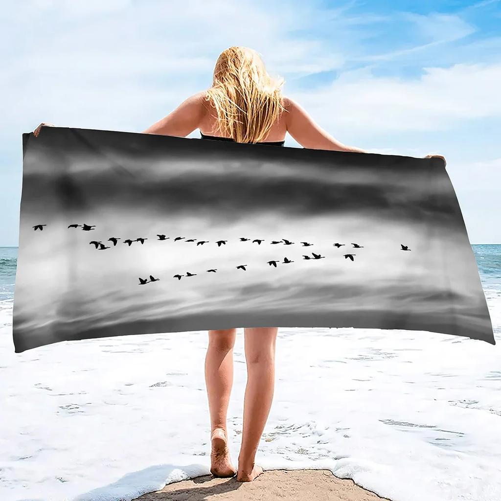 Beach Towels Retro Autumn Spring Birds Soft Towel Multipurpose Bathroom Beach Towel Oversized Beach Blanket Sand Free Towel