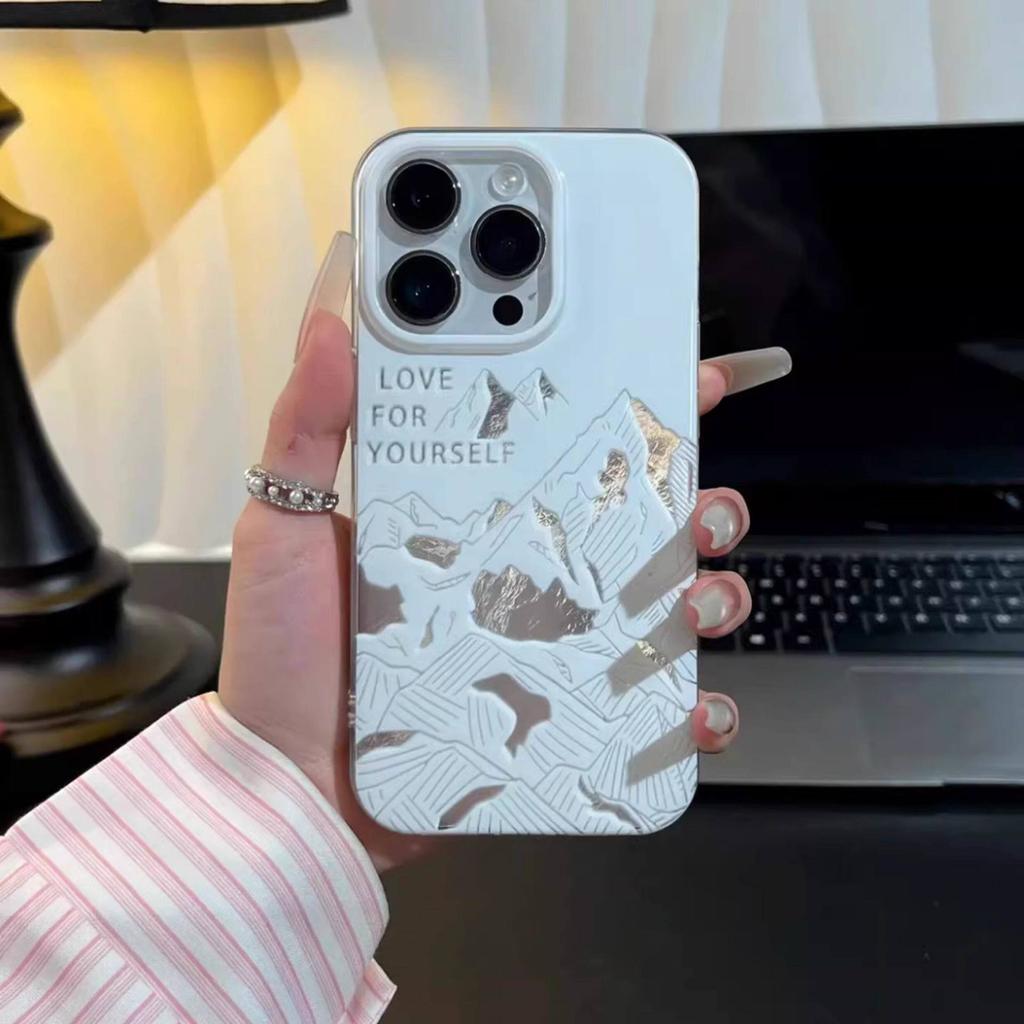 Line snow mountain is suitable for Apple 17promax creativity, mobile phone case 16pro glacier pattern 14 fun 13 personality 12